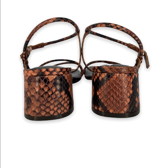 Marc Fisher Jiny 2 Brown Snakeskin Leather Slingback Sandal - Picture 9 of 10